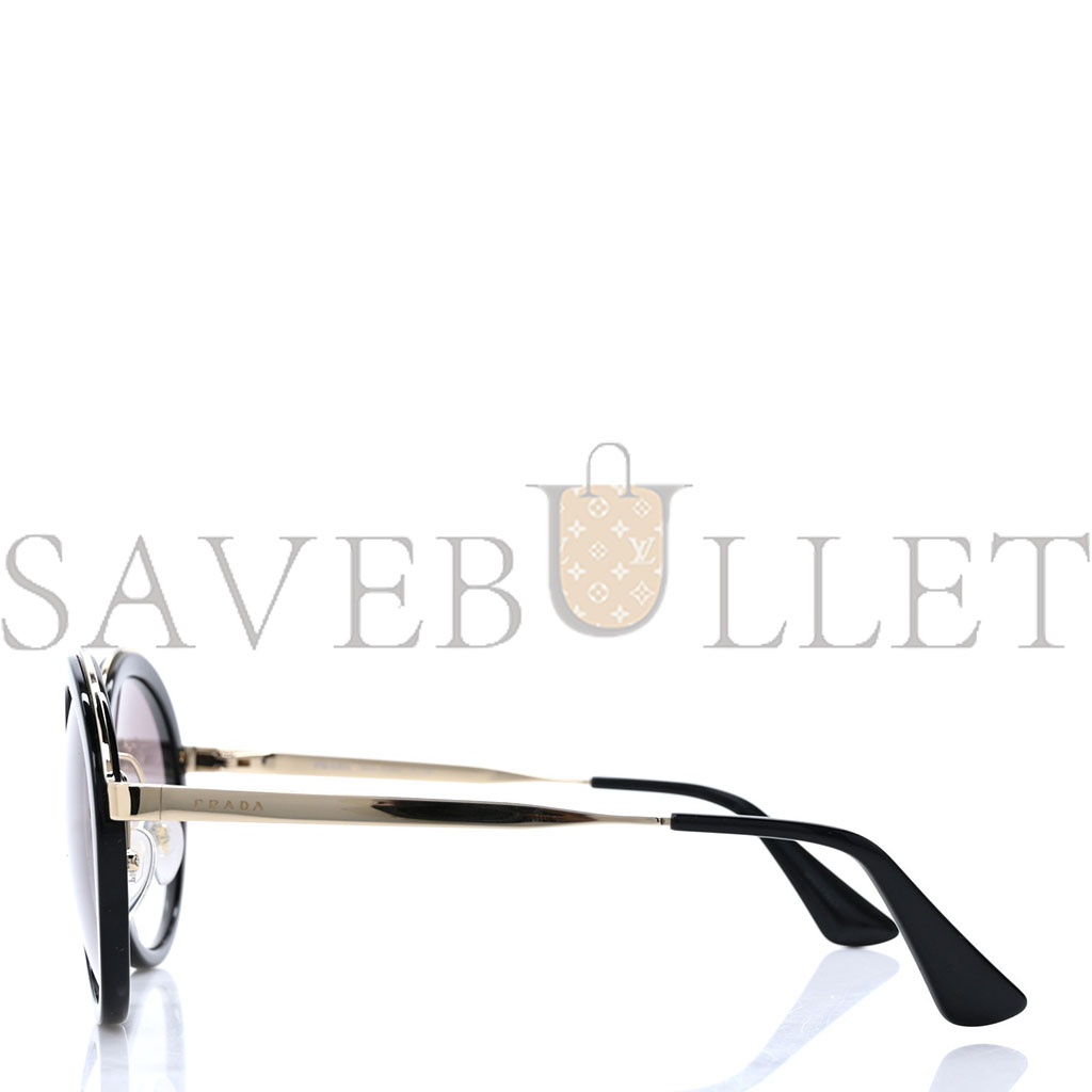 PRADA ROUND FRAME SUNGLASSES SPR 50T BLACK