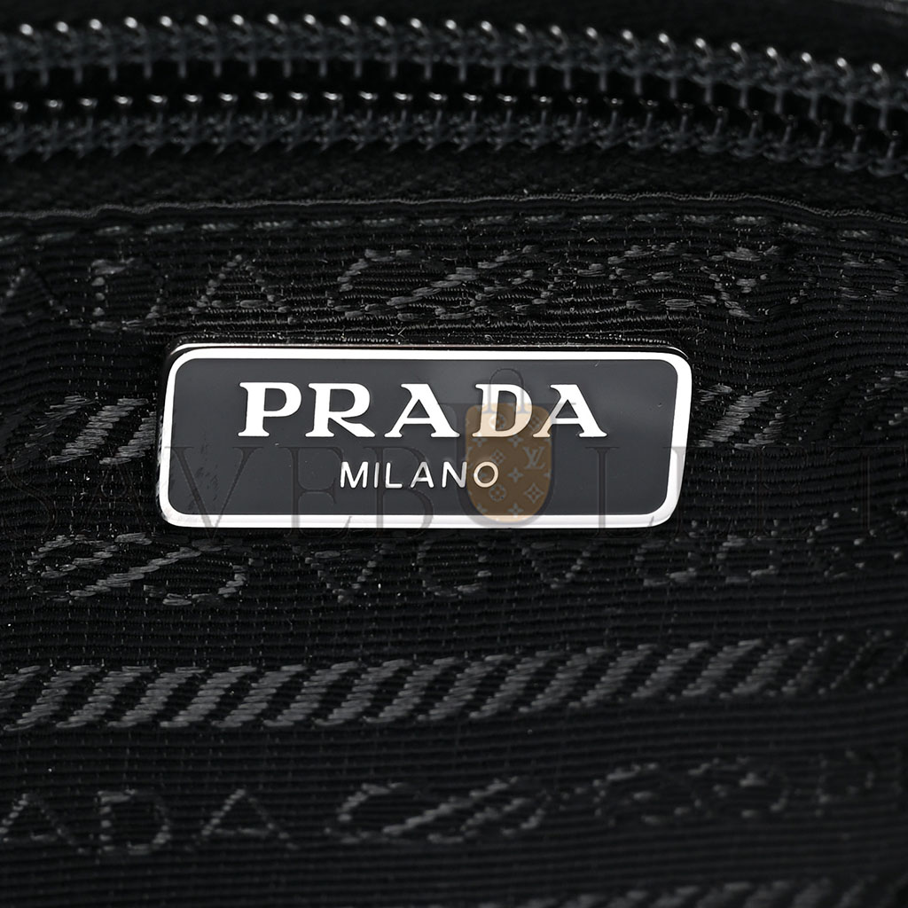 PRADA TESSUTO NYLON SAFFIANO WRISTLET BLACK (20*11*10cm)