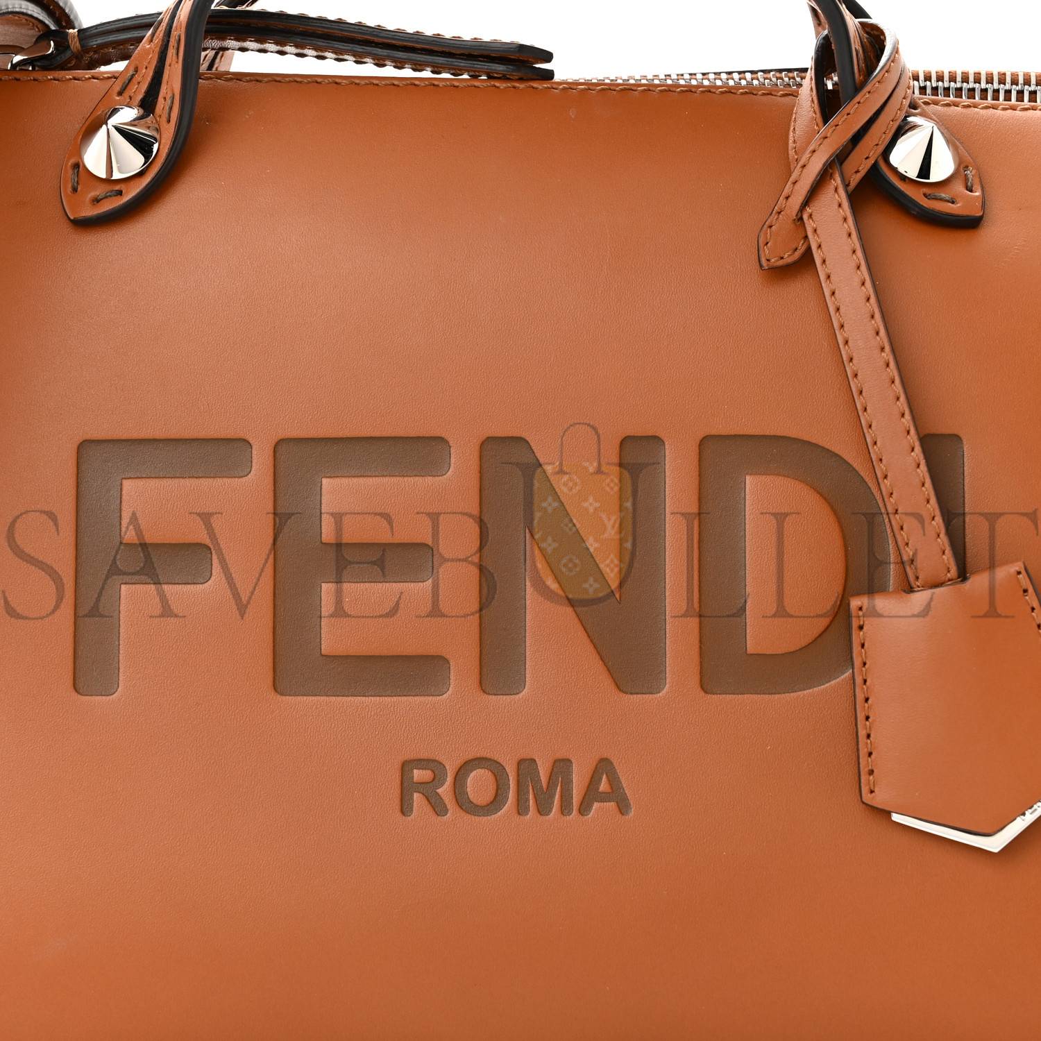 FENDI VITELLO KING LOGO EMBOSSED MEDIUM BY THE WAY BOSTON BAG CUOIO (28*19*13cm)