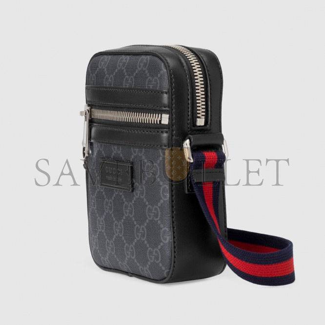 GUCCI GG BLACK MESSENGER 682357  (7*5.7*2.4cm)