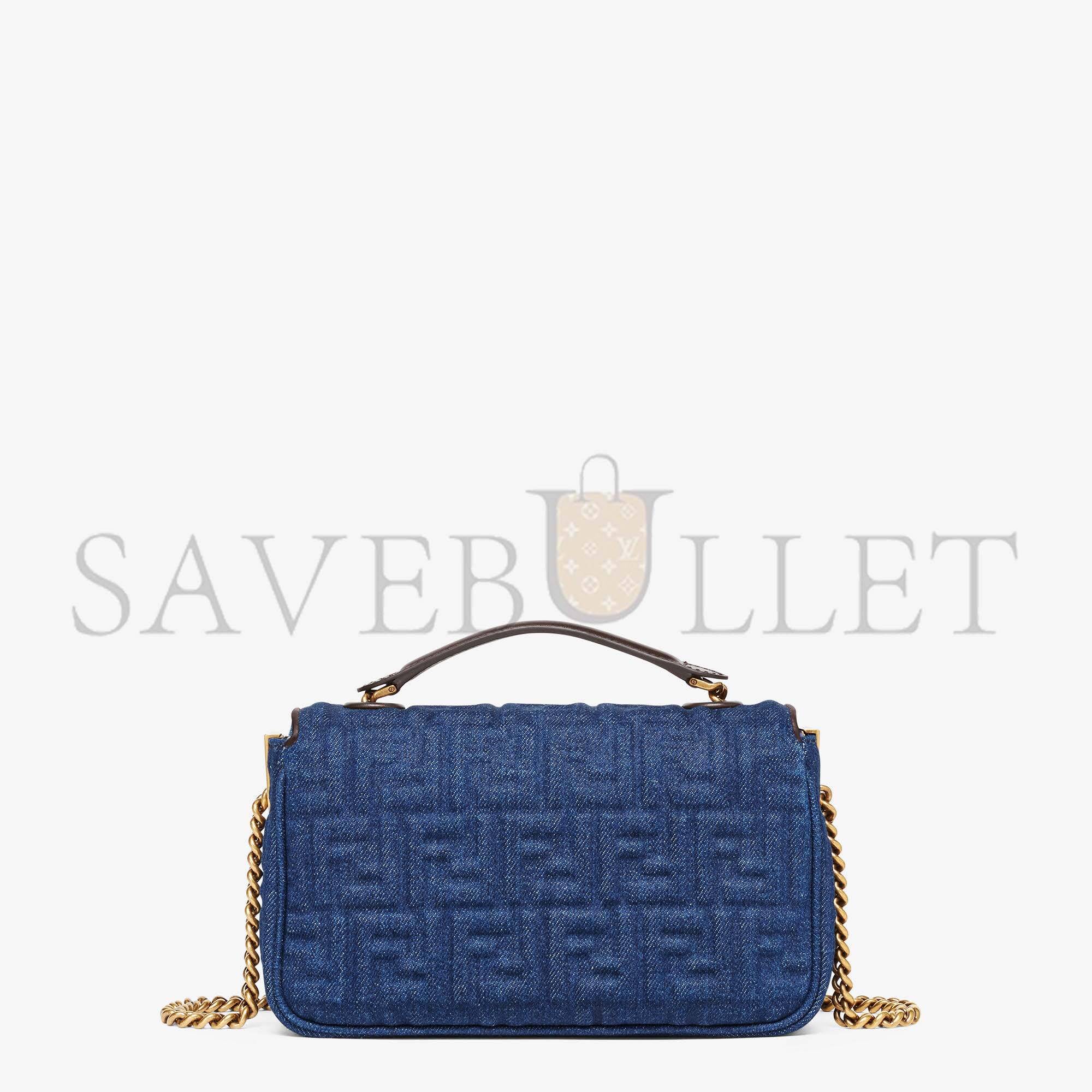 FENDI BAGUETTE CHAIN MIDI - DARK BLUE DENIM BAG 8BR793ALOWF1HZW (24*14.5*7cm)