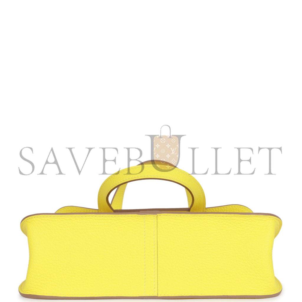 HERMES HALZAN 25 LIME CLEMENCE PALLADIUM HARDWARE (25cm)