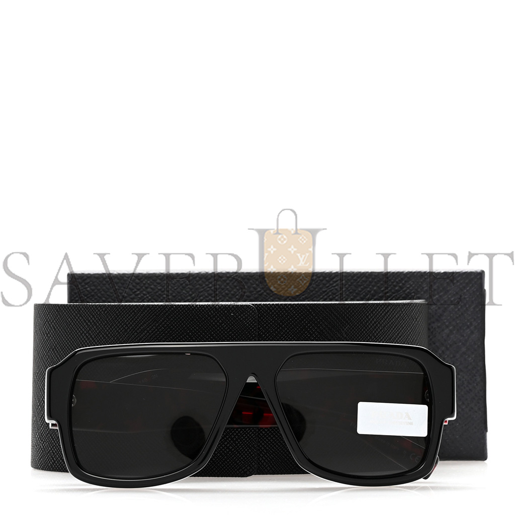 PRADA ACETATE SYMBOLE SUNGLASSES SPR 15Y SCARLET TORTOISE