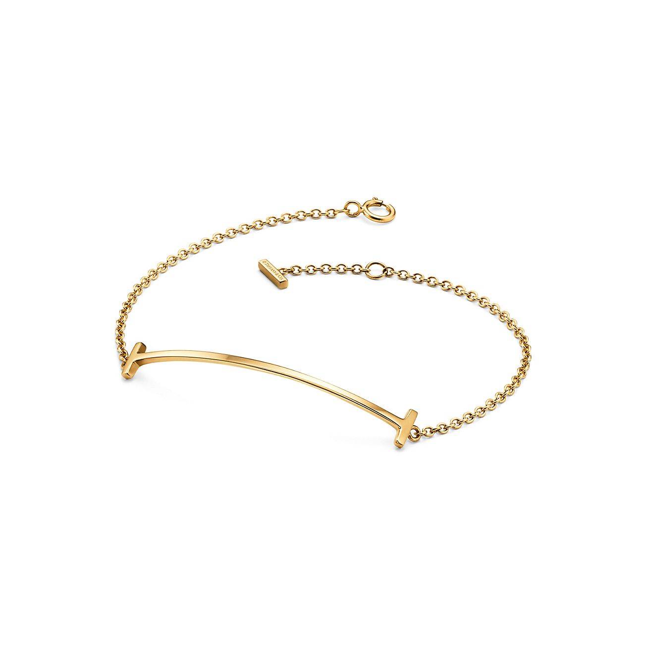 TIFFANY T SMILE BRACELET IN YELLOW GOLD