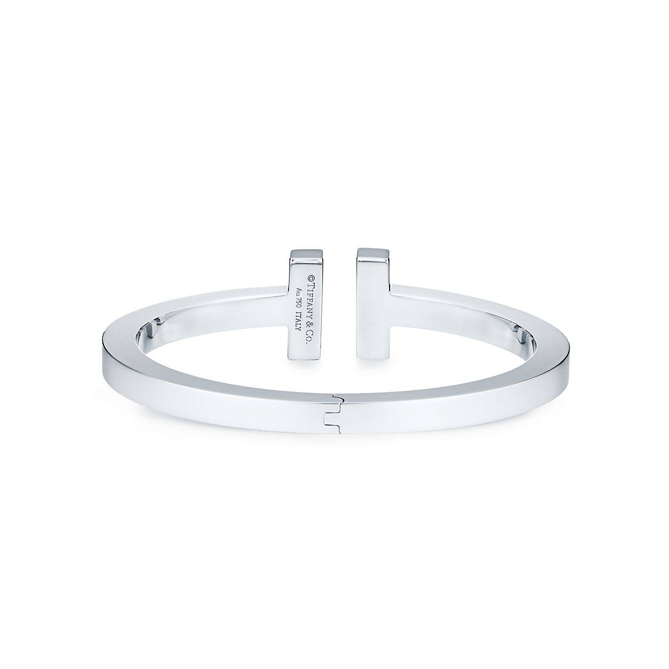 TIFFANY T PRINCESS-CUT DIAMOND SQUARE BRACELET IN 18K WHITE GOLD