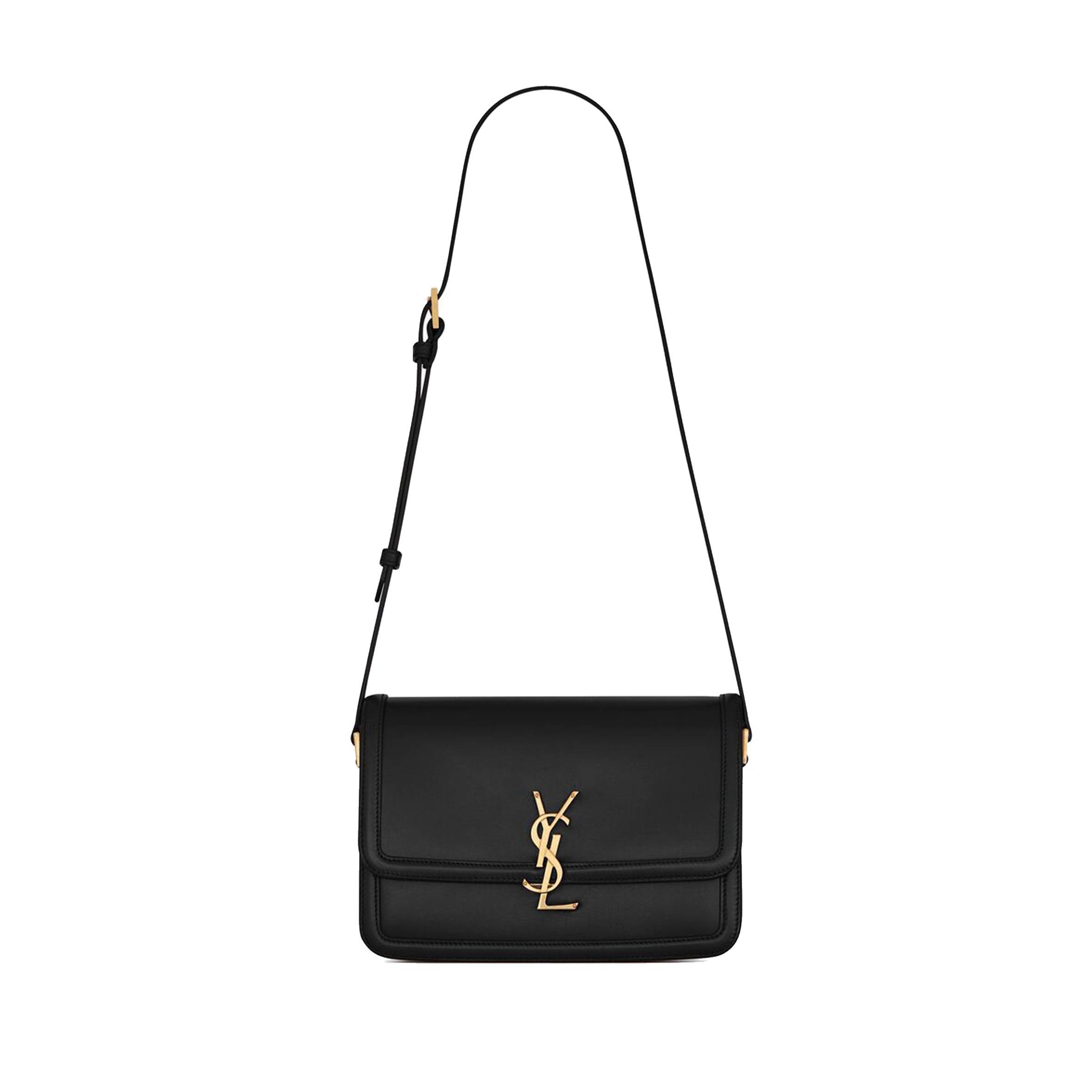 YSL SOLFERINO MEDIUM SATCHEL IN BOX SAINT LAURENT LEATHER 6343050SX0W1000 (23*16*6cm)