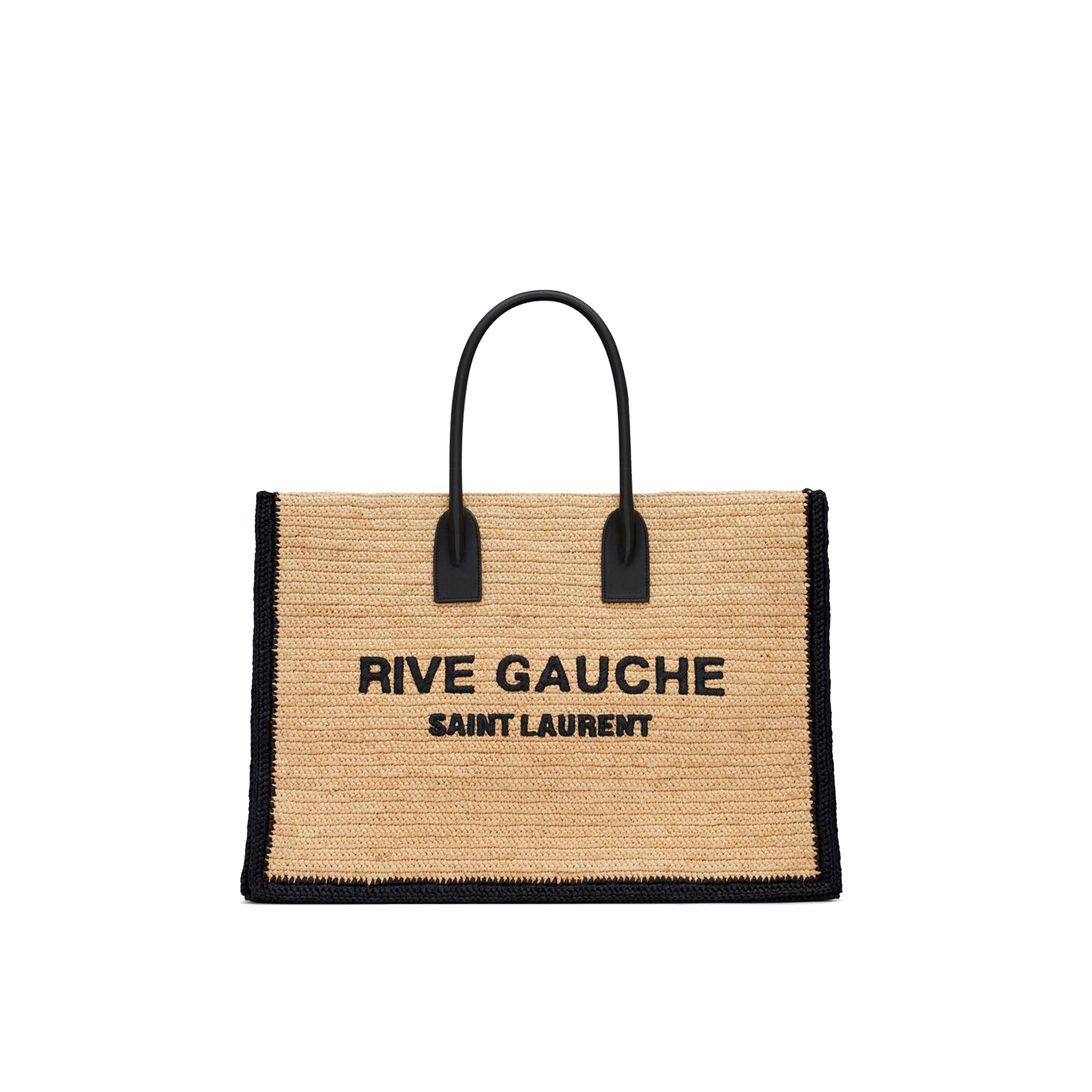 YSL RIVE GAUCHE TOTE BAG IN RAFFIA AND LEATHER 685742GAAAG2099 (48*36*16cm)