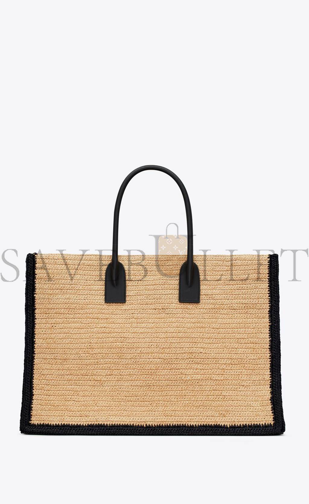 YSL RIVE GAUCHE TOTE BAG IN RAFFIA AND LEATHER 685742GAAAG2099 (48*36*16cm)