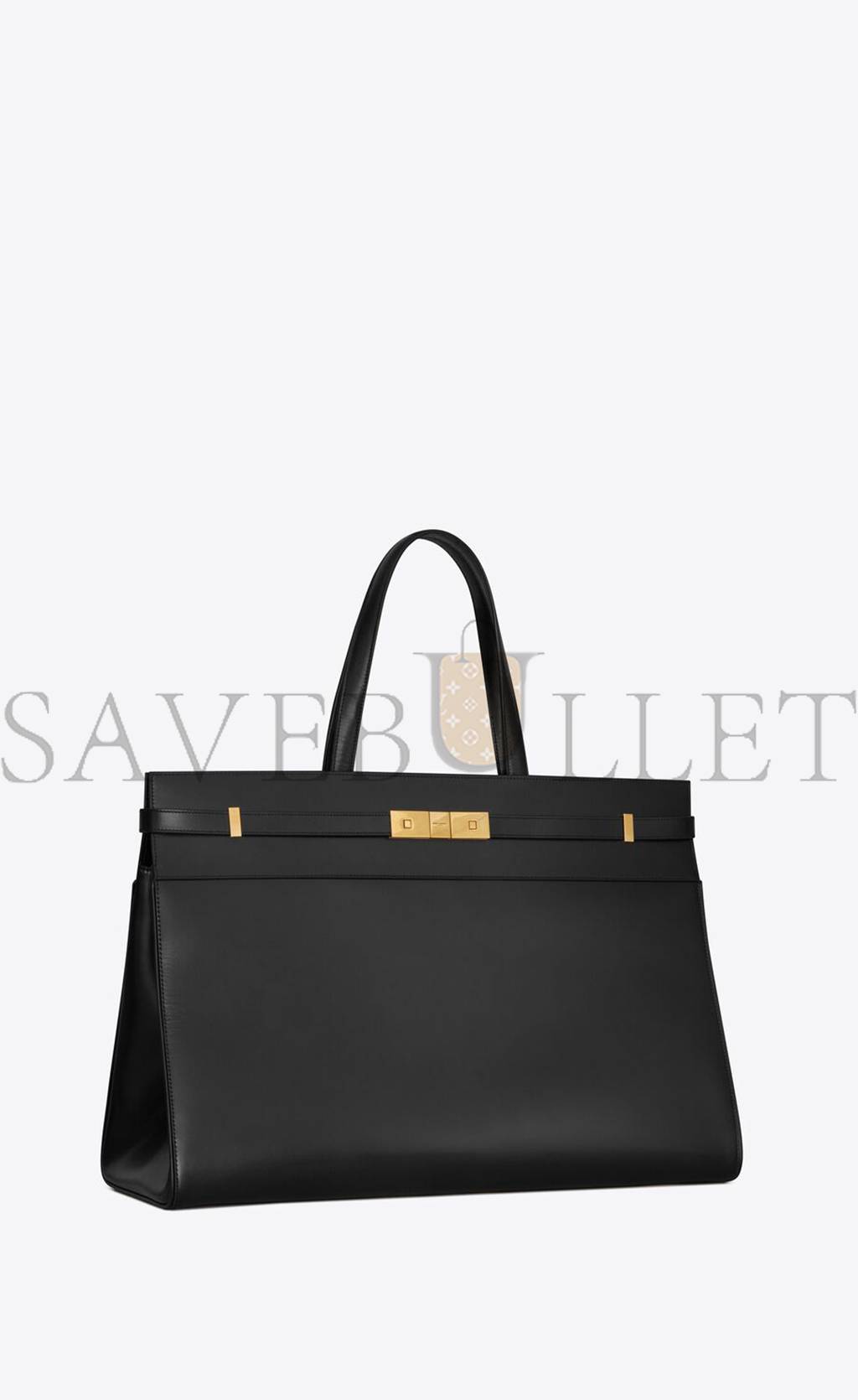 YSL MANHATTAN LARGE SHOPPING BAG IN SHINY LEATHER 7341350SX0W1000 (50*36*19cm)