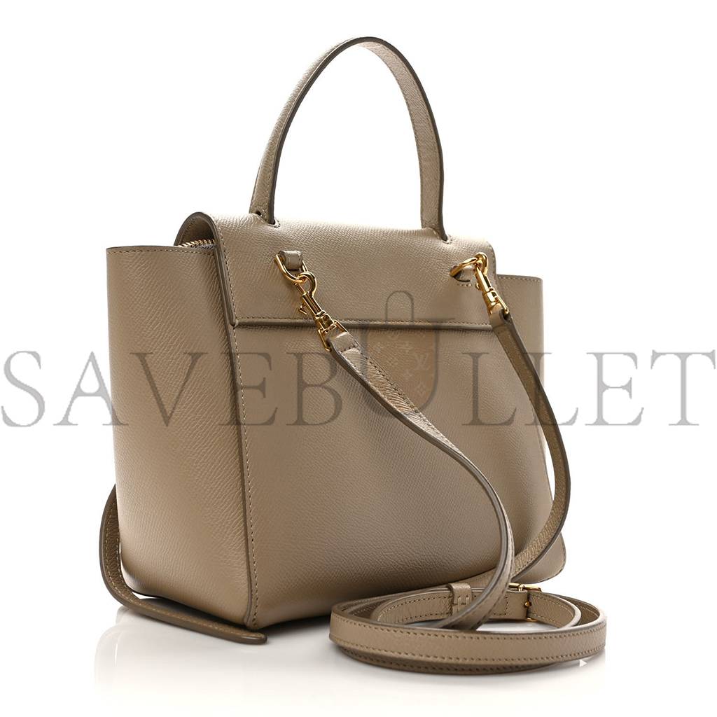 CELINE GRAINED CALFSKIN NANO BELT BAG LIGHT TAUPE (20*19*11cm)