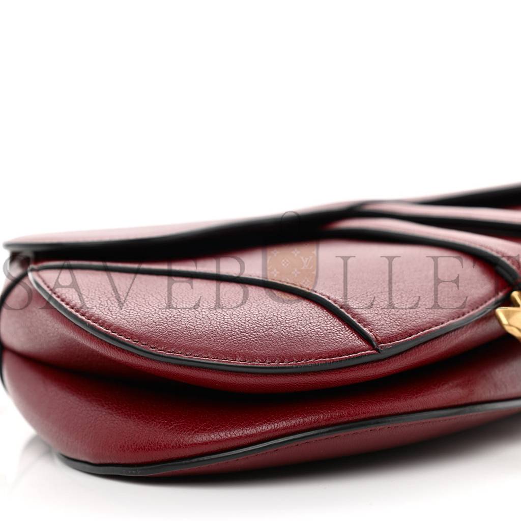 DIOR GRAINED CALFSKIN SADDLE BAG RED (23*20*7cm)