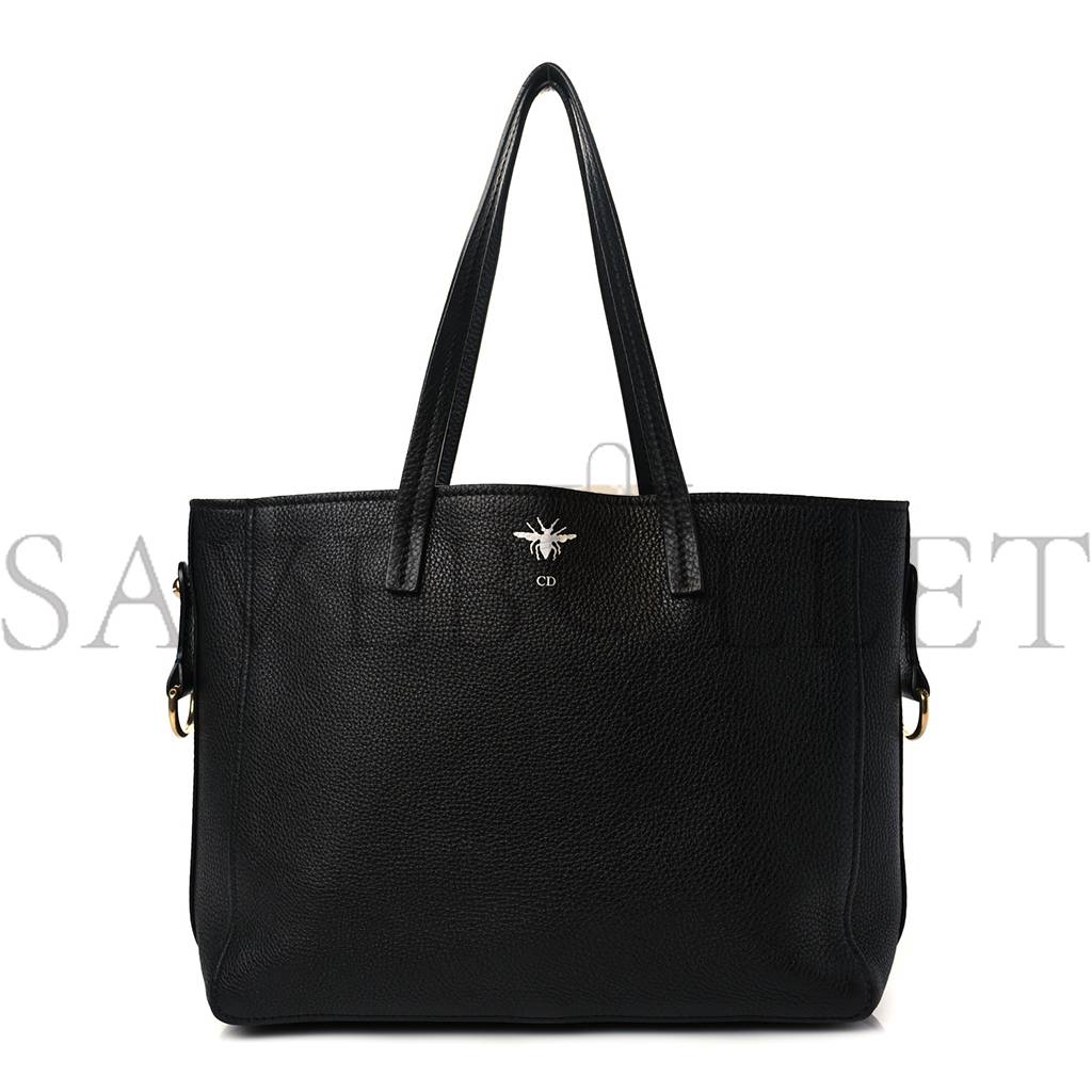 DIOR GRAINED CALFSKIN D-BEE SHOPPER BLACK (41*23*12.7cm)