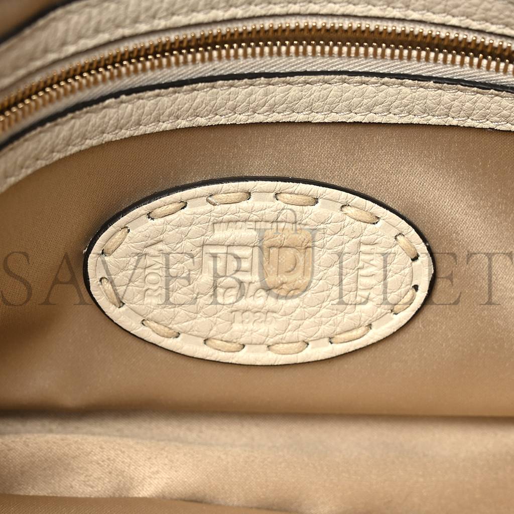 FENDI WOOL CUOIO ROMANO SELLERIA FF 1974 BAGUETTE 1997 BEIGE CAMMELLO CAMELIA (27*15*6cm)